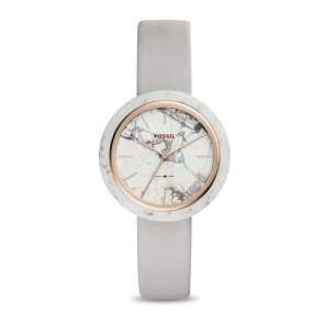 Watch strap Fossil ES4381 Leather Grey 16mm